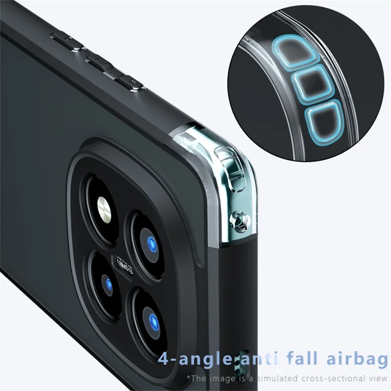 For Xiaomi Redmi Note 14 Pro+ 5G Case Skin-Touch TPU + PC Matte Phone Back Cover, Transparent Black