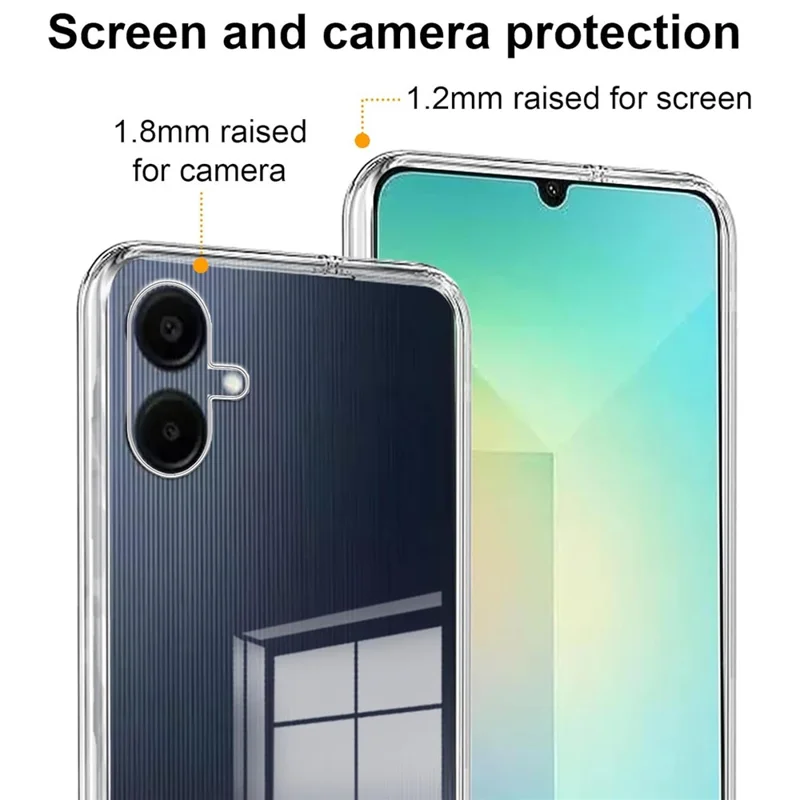 Pour le boîtier Samsung Galaxy A06 Cas TPU Transparent Couvercle de téléphone + 3 PCS Film d'écran en verre trempé 2,5D Bord incurvé