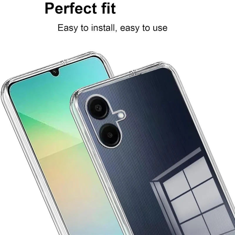 Pour le boîtier Samsung Galaxy A06 Cas TPU Transparent Couvercle de téléphone + 3 PCS Film d'écran en verre trempé 2,5D Bord incurvé