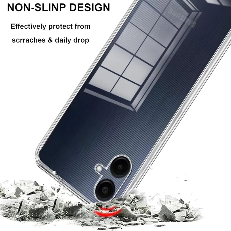 Pour le boîtier Samsung Galaxy A06 Cas TPU Transparent Couvercle de téléphone + 3 PCS Film d'écran en verre trempé 2,5D Bord incurvé