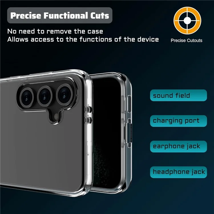 For Samsung Galaxy S24 FE Clear TPU Anti-Scratch Phone Case + 2.5D Arc Edge Screen Protector