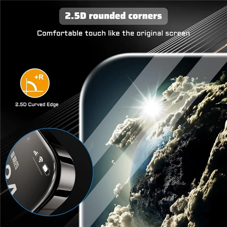 For Samsung Galaxy S24 FE Clear TPU Anti-Scratch Phone Case + 2.5D Arc Edge Screen Protector