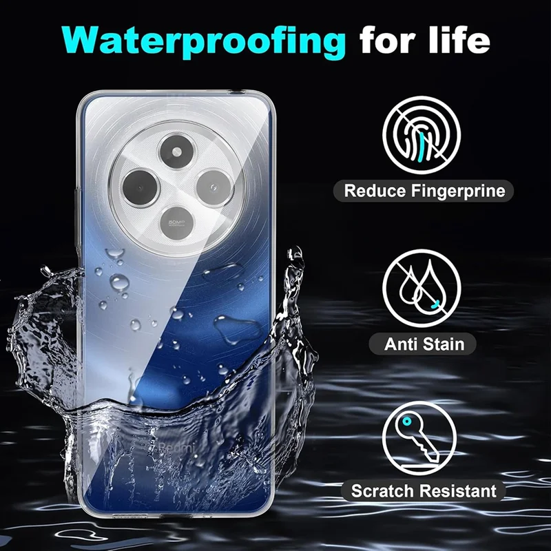 For Xiaomi Poco C75 4G / Redmi 14R 5G / 14C 4G Case Anti-Fingerprint Crystal Clear TPU Phone Cover