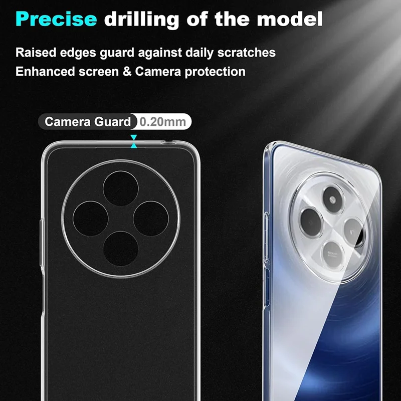 For Xiaomi Poco C75 4G / Redmi 14R 5G / 14C 4G Case Anti-Fingerprint Crystal Clear TPU Phone Cover