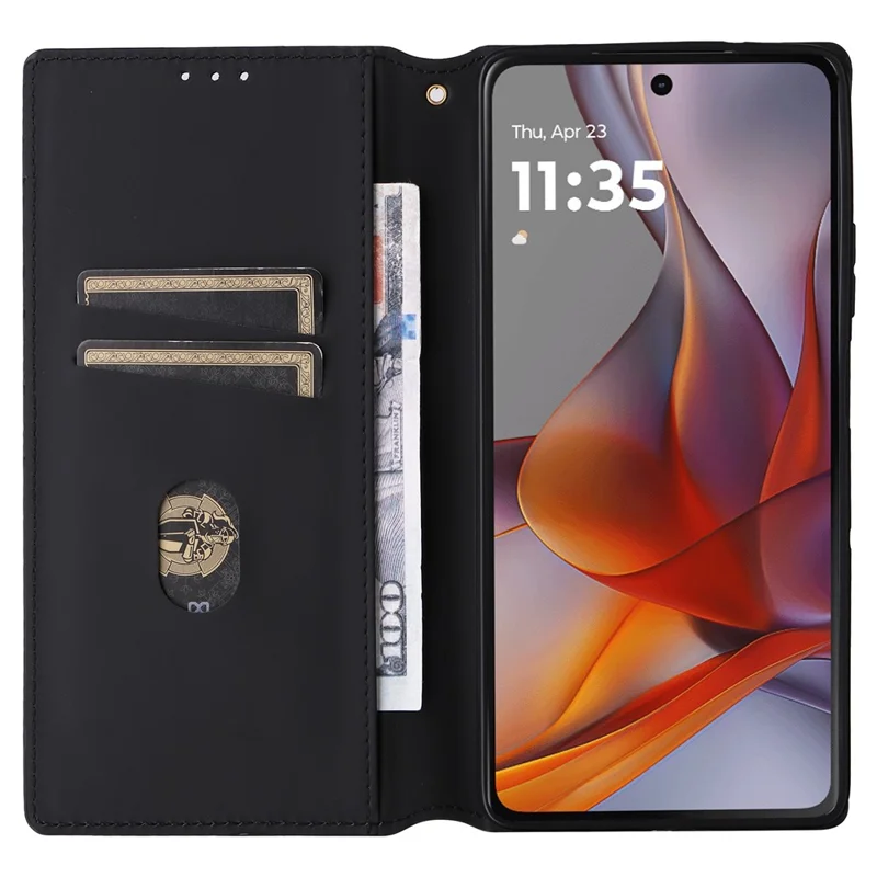 Portemonnee hoesje voor Motorola Moto G75 5G met ruitmotief, lederen telefoonhoes - Rood