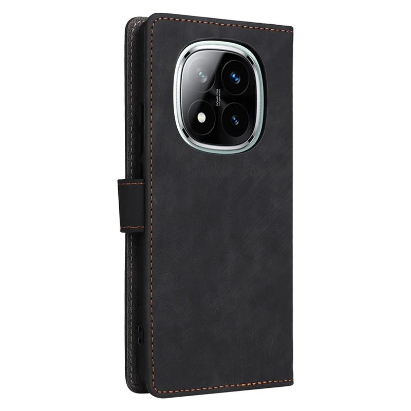 Capa carteira para Xiaomi Redmi Note 14 Pro+ 5G / Note 14 Pro 5G, com bloqueio RFID, em couro sintético com suporte e visualização - Preto