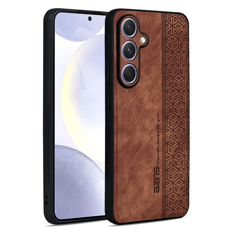 AZNS For Samsung Galaxy S25 Case Protective PU Leather Covered TPU Phone Shell - Brown