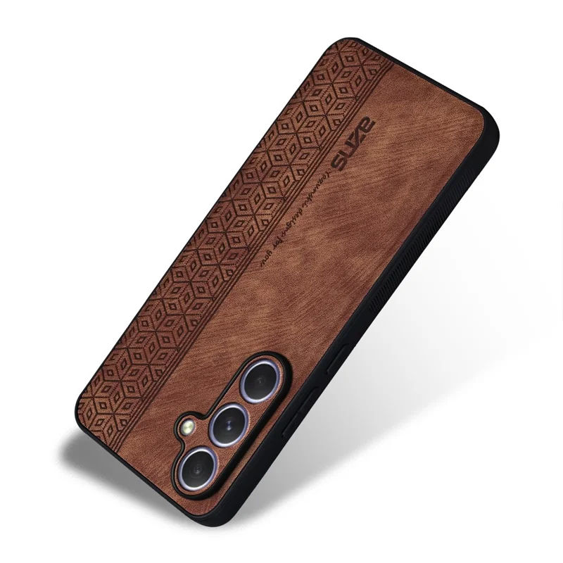AZNS For Samsung Galaxy S25 Case Protective PU Leather Covered TPU Phone Shell - Brown