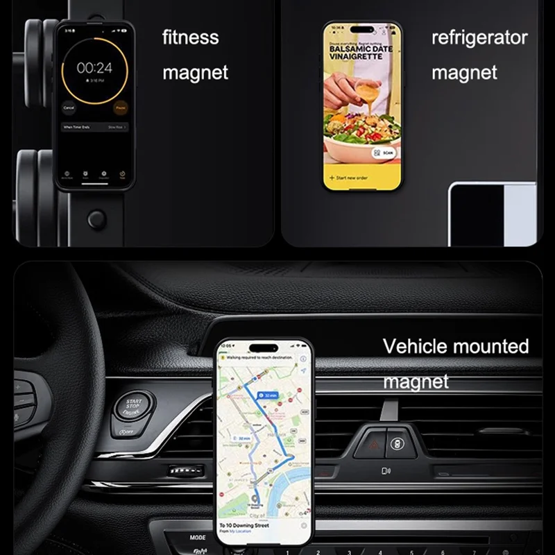 For iPhone 16 Pro Max Case Compatible with MagSafe Kickstand Translucent PC+TPU Phone Cover with Silicone Ring - Blue