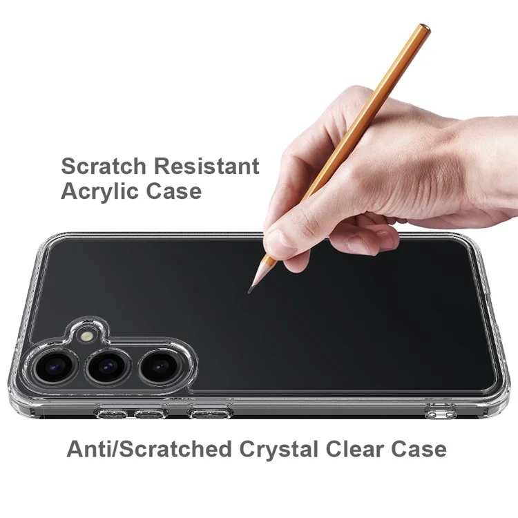 Pour Samsung Galaxy S25 Clear Phone Case TPU+Acrylique Coque de téléphone antichoc