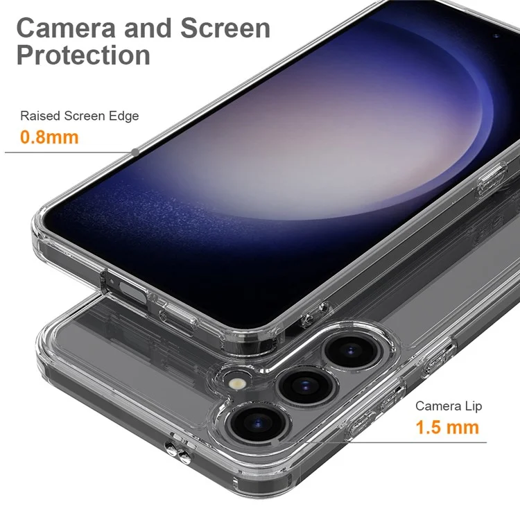 Pour Samsung Galaxy S25 Clear Phone Case TPU+Acrylique Coque de téléphone antichoc
