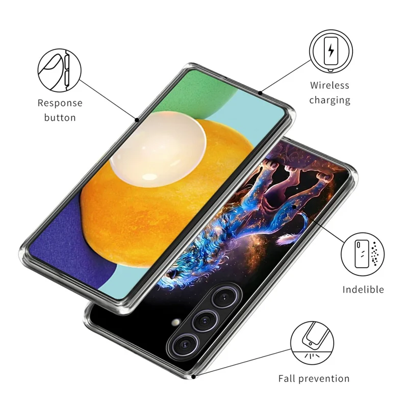 For Samsung Galaxy S25+ Case Pattern Printed Shockproof TPU Phone Cover - Lion