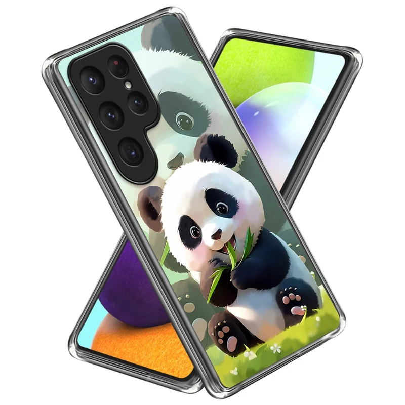For Samsung Galaxy S25 Ultra Case Pattern Printed Shockproof TPU Phone Cover - Panda