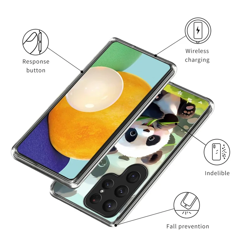 For Samsung Galaxy S25 Ultra Case Pattern Printed Shockproof TPU Phone Cover - Panda