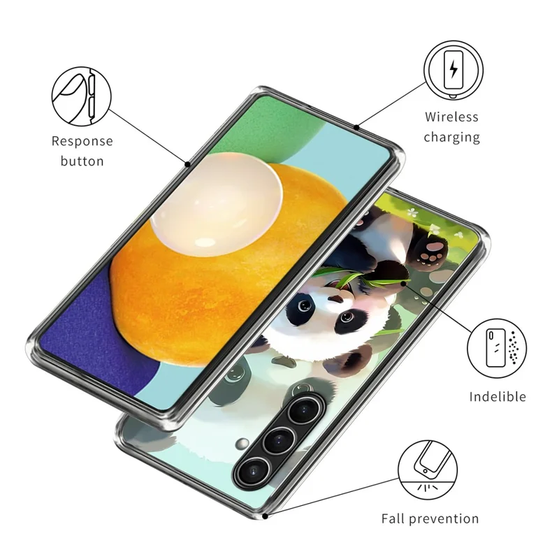 For Samsung Galaxy S24 FE Case Pattern Printed Shockproof TPU Phone Cover - Panda