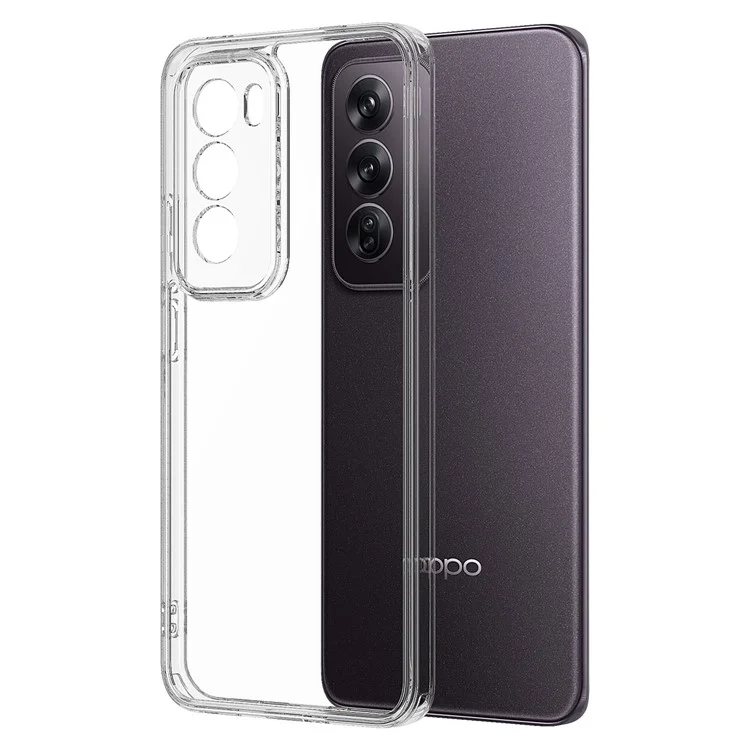 For Oppo Reno12 5G (Global) Clear Phone Case TPU+Acrylic Shockproof Phone Back Cover