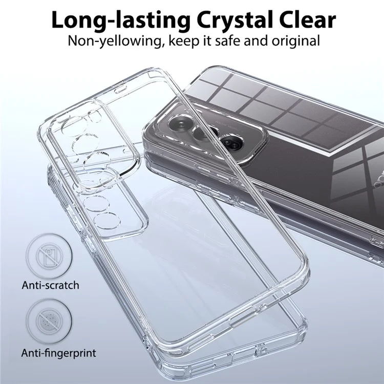 For Oppo Reno12 5G (Global) Clear Phone Case TPU+Acrylic Shockproof Phone Back Cover