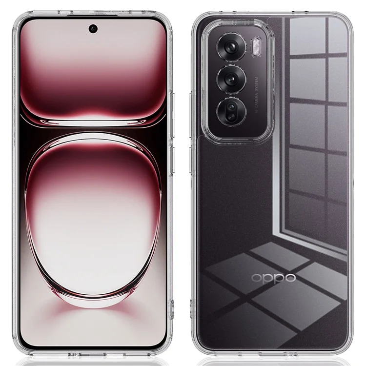 For Oppo Reno12 5G (Global) Clear Phone Case TPU+Acrylic Shockproof Phone Back Cover