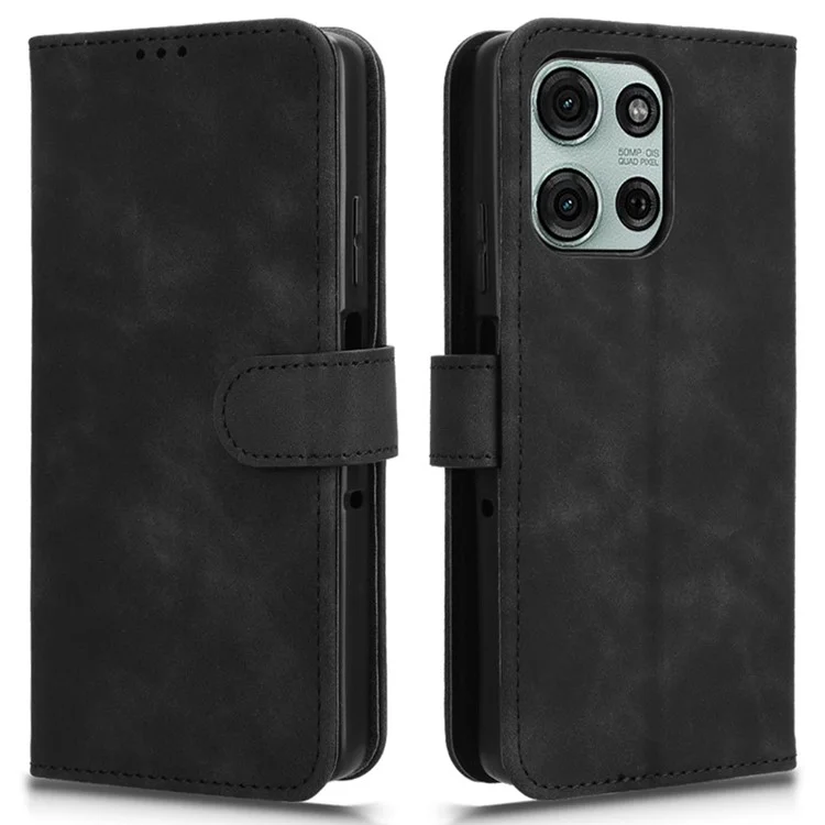 Чехол-книжка из искусственной кожи для Motorola Moto G75 5G - черный