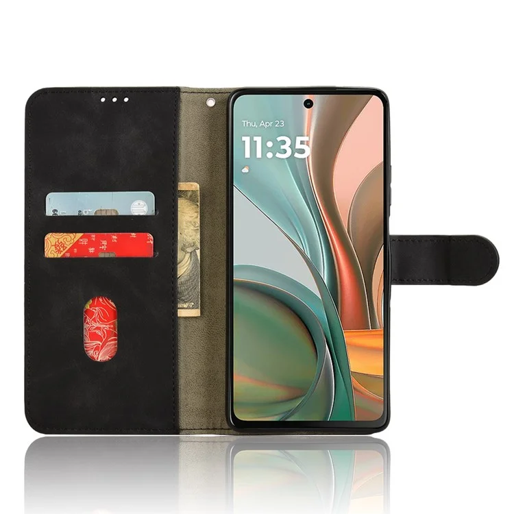 Чехол-книжка из искусственной кожи для Motorola Moto G75 5G - черный
