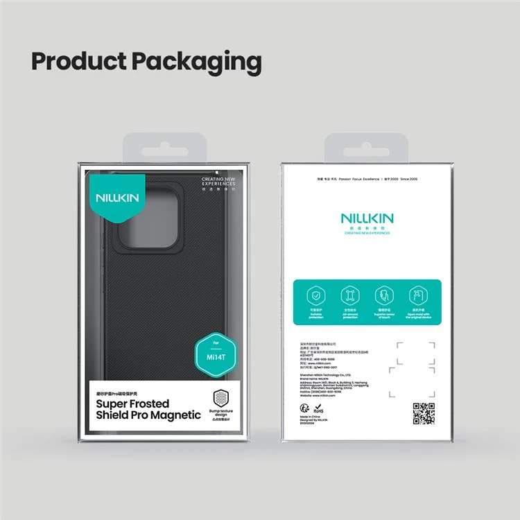 NILLKIN Frosted Shield Pro for Xiaomi 14T Magnetic Case PC+TPU Anti-Fall Phone Cover