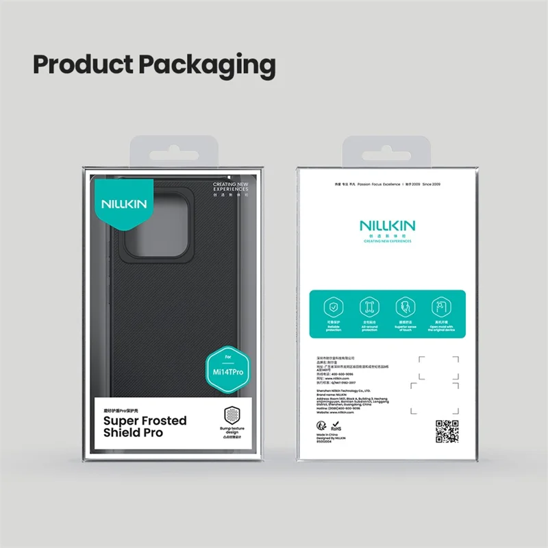 NILLKIN Frosted Shield Pro per Xiaomi 14T Pro Case Matte PC+TPU Phone Cover - Nero