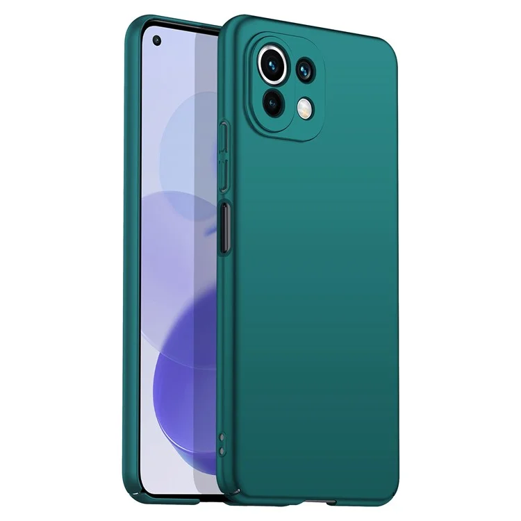 For Xiaomi Mi 11 Lite 5G/4G/11 Lite 5G NE Solid Color PC Cell Phone Case Ultra Slim Protective Back Cover - Green