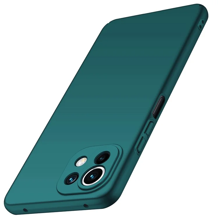 For Xiaomi Mi 11 Lite 5G/4G/11 Lite 5G NE Solid Color PC Cell Phone Case Ultra Slim Protective Back Cover - Green