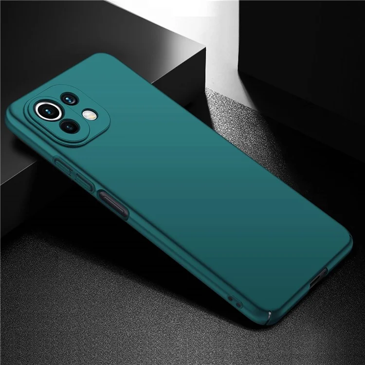 For Xiaomi Mi 11 Lite 5G/4G/11 Lite 5G NE Solid Color PC Cell Phone Case Ultra Slim Protective Back Cover - Green