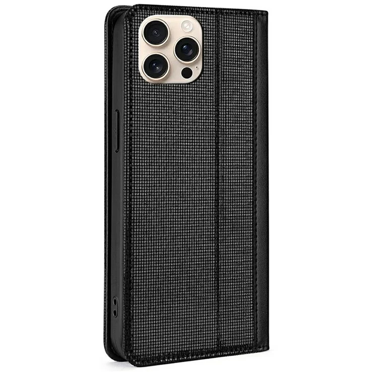 For iPhone 15 Pro Max Leather Case Wallet Stand Phone Cover with RFID Blocking - Black