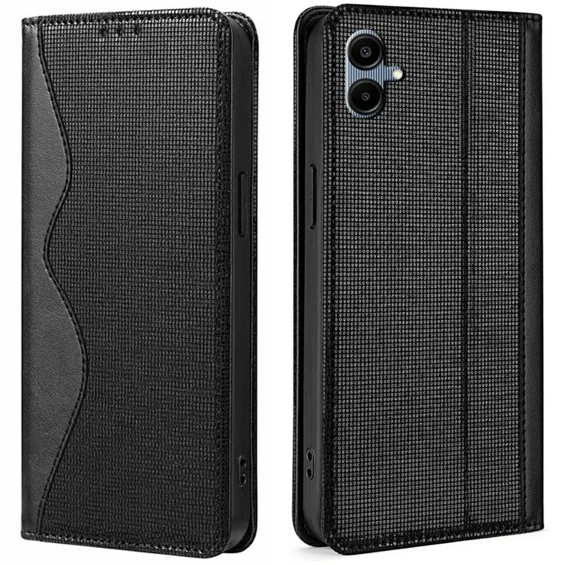 For Samsung Galaxy A06 4G Leather Case Wallet Stand Phone Cover with RFID Blocking - Black
