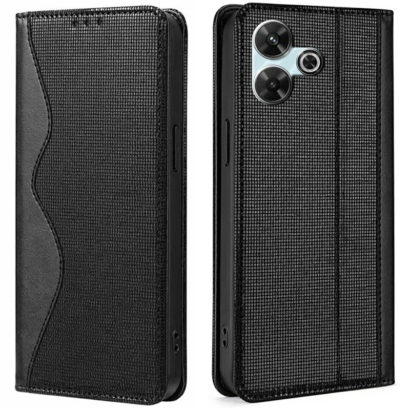For Xiaomi Redmi 13 4G  /  5G Leather Case Wallet Stand Phone Cover with RFID Blocking - Black