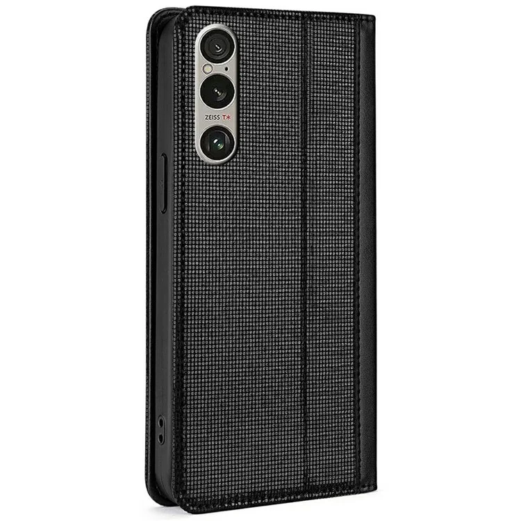 For Sony Xperia 1 VI Leather Case Wallet Stand Phone Cover with RFID Blocking - Black