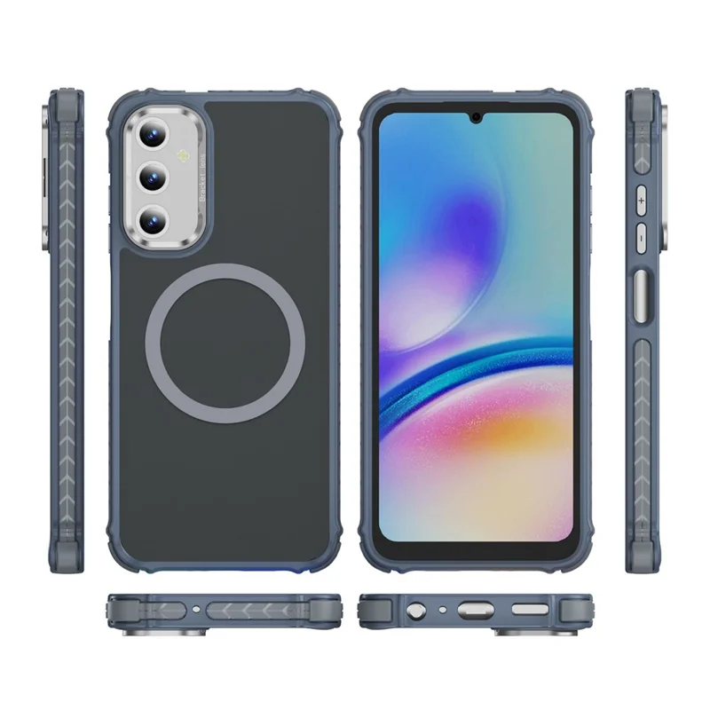 For Samsung Galaxy A35 5G Case with Lens Kickstand Matte Back Cover Magnetic Case - Grey