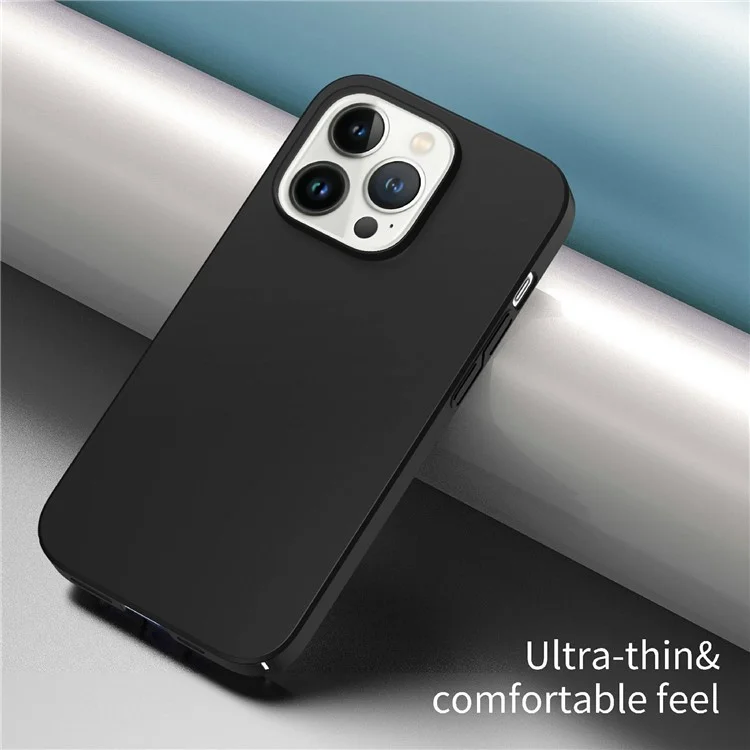 Für iPhone 14 Pro stoßfeste einfarbige Anti-Kratz-Kameraschutzhülle PC-Handyhülle Mobile Phone Back Cover - Schwarz
