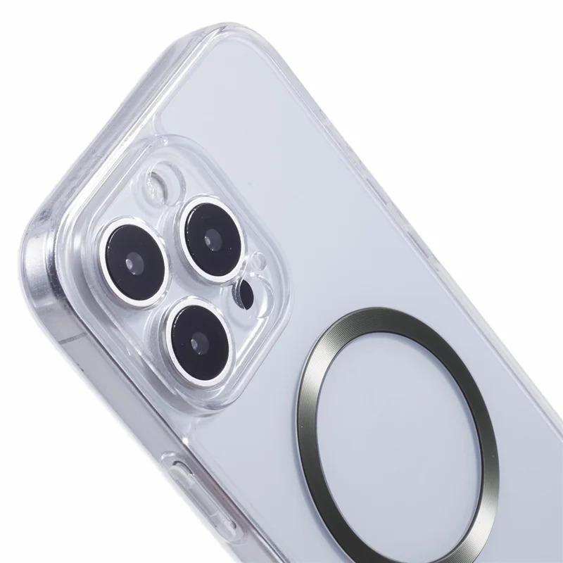 For iPhone 16 Pro Case Compatible with MagSafe CD Vein TPU+Acrylic Phone Cover - Green