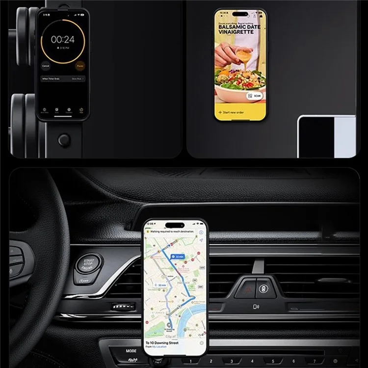 Für Samsung Galaxy S24 Ultra Hülle kompatibel mit MagSafe Ständer Matte PC+TPU Handyhülle mit Silikonring - Schwarz