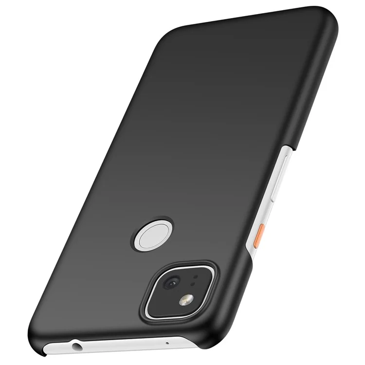 For Google Pixel 4a 4G Mobile Phone Cover Hard Plastic Shockproof Solid Color Cell Phone Back Case - Black