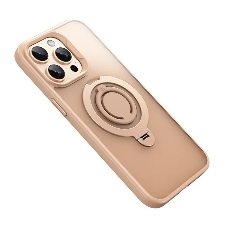 Coque pour iPhone 13 Pro 6,1 pouces compatible avec MagSafe, support, PC mat + TPU, couvercle de téléphone avec anneau en silicone - Or
