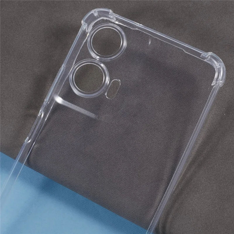 For Motorola Moto G35 5G Case Reinforced Corner TPU Clear Phone Cover with Lanyard