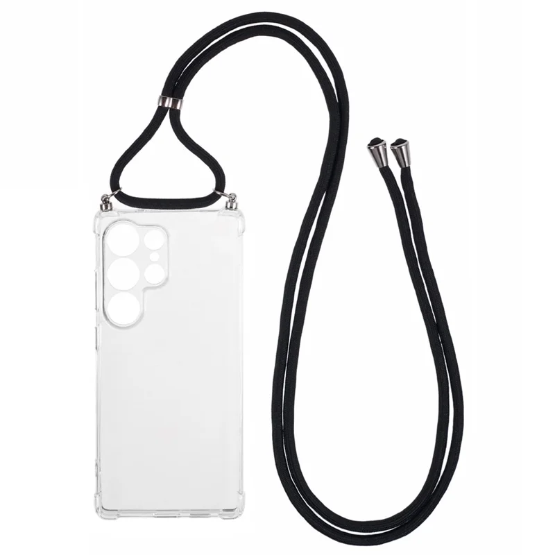 For Samsung Galaxy S25 Ultra Case Reinforced Corner TPU Clear Phone Cover with Lanyard