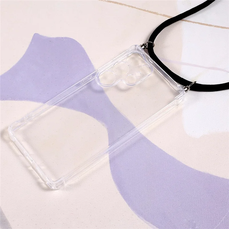 For Samsung Galaxy S25 Ultra Case Reinforced Corner TPU Clear Phone Cover with Lanyard