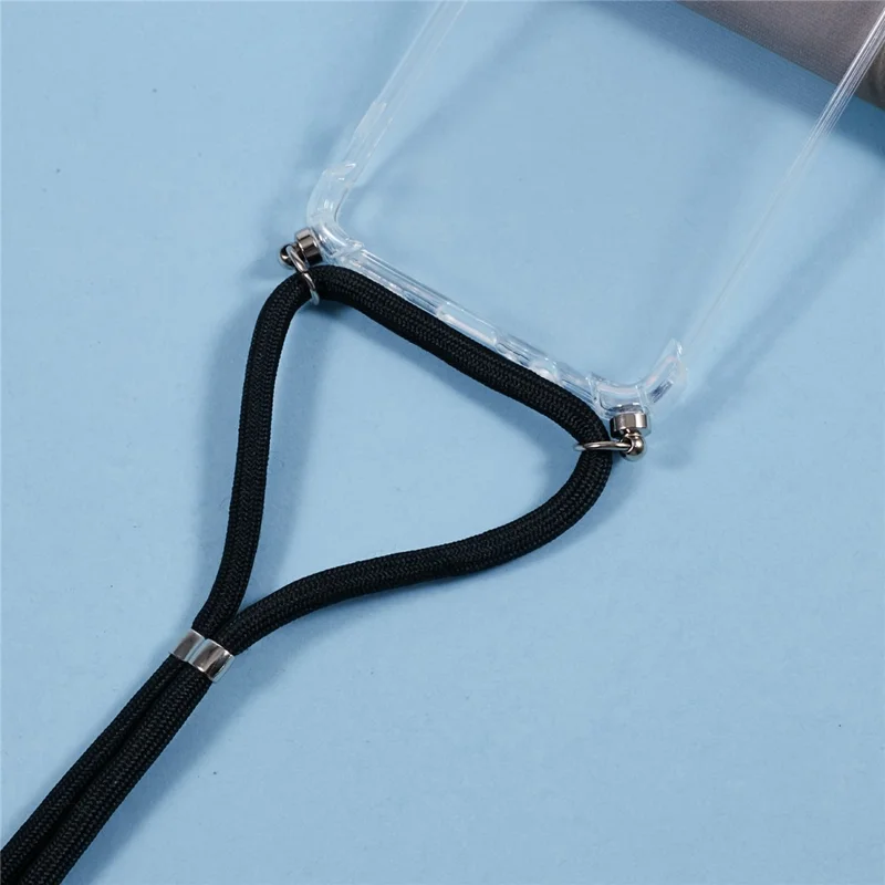 For Motorola Moto G55 5G Case Reinforced Corner TPU Clear Phone Cover with Lanyard