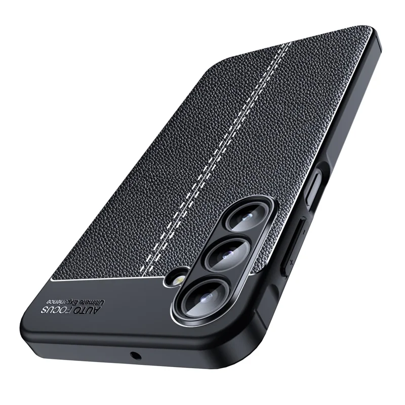 For Samsung Galaxy A16 5G / 4G Case Litchi Texture TPU Flexible Phone Cover, Black