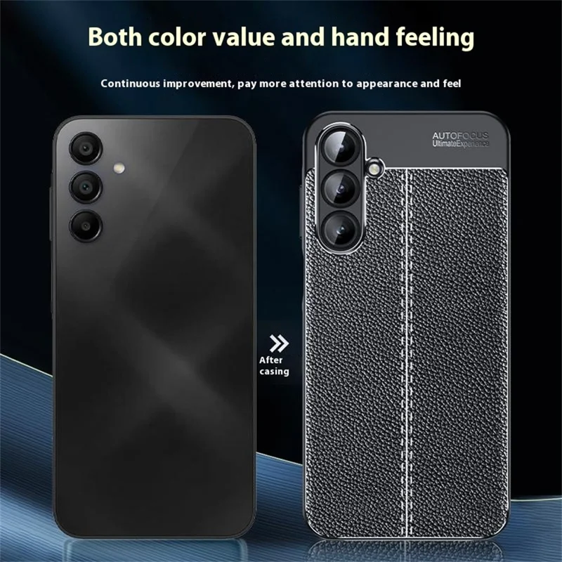 For Samsung Galaxy A16 5G / 4G Case Litchi Texture TPU Flexible Phone Cover, Black
