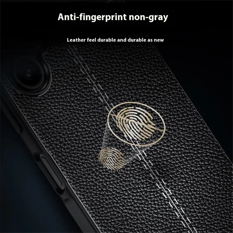 Obudowa do Samsung Galaxy A06 4G, pokryta teksturą lichee, giętka obudowa z TPU, czarna