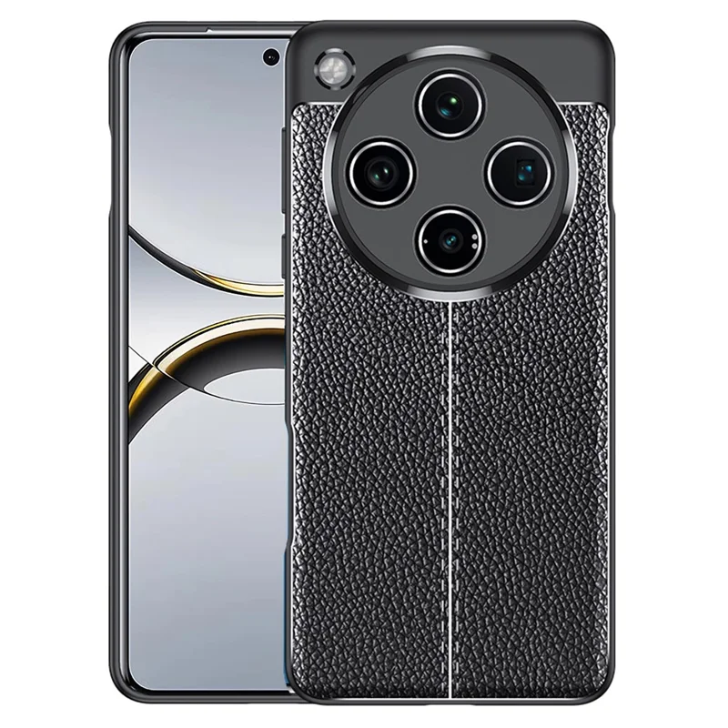 For Oppo Find X8 Pro 5G Case Litchi-struktur TPU Fleksibel telefonbeskyttelse, Sort