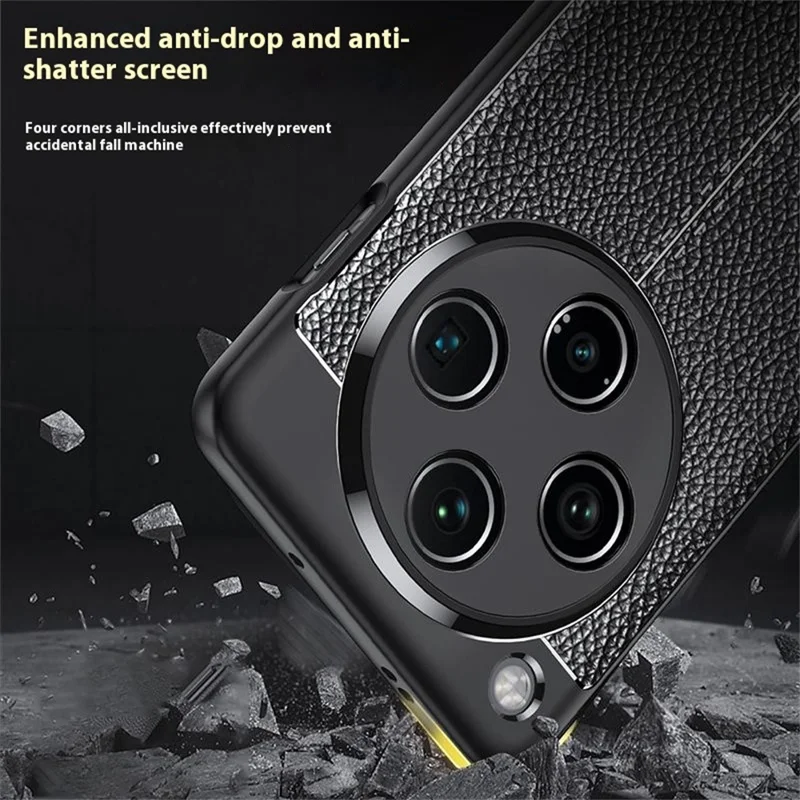 For Oppo Find X8 Pro 5G Case Litchi-struktur TPU Fleksibel telefonbeskyttelse, Sort