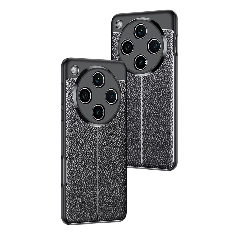 For Oppo Find X8 Pro 5G Case Litchi-struktur TPU Fleksibel telefonbeskyttelse, Sort