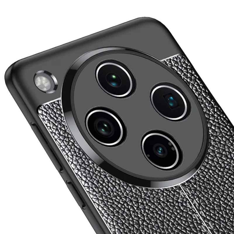 For Oppo Find X8 Pro 5G Case Litchi-struktur TPU Fleksibel telefonbeskyttelse, Sort